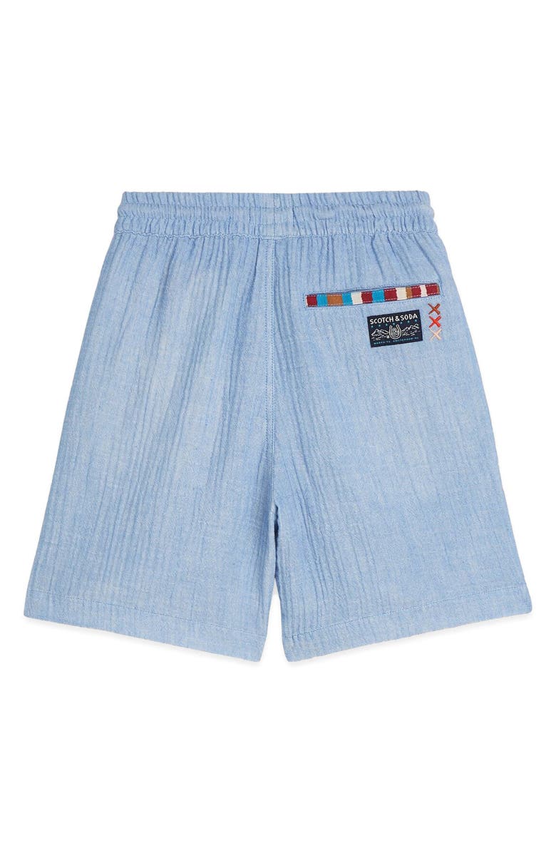 Scotch & Soda Kids' Cotton Chambray Shorts, Alternate, color, Chambray Blue