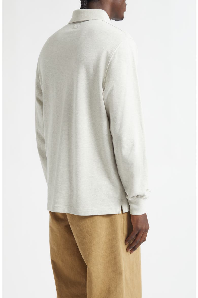 Long Sleeve Cotton Piqué Polo, Alternate, color, LIGHT HEATHER