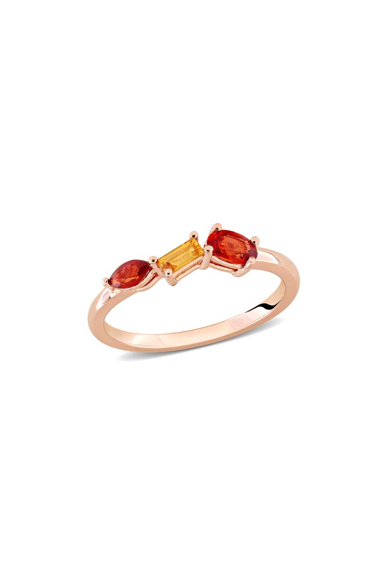 Multiple Cut Sapphire Stacking Ring, Main, color, YELLOW MULTI