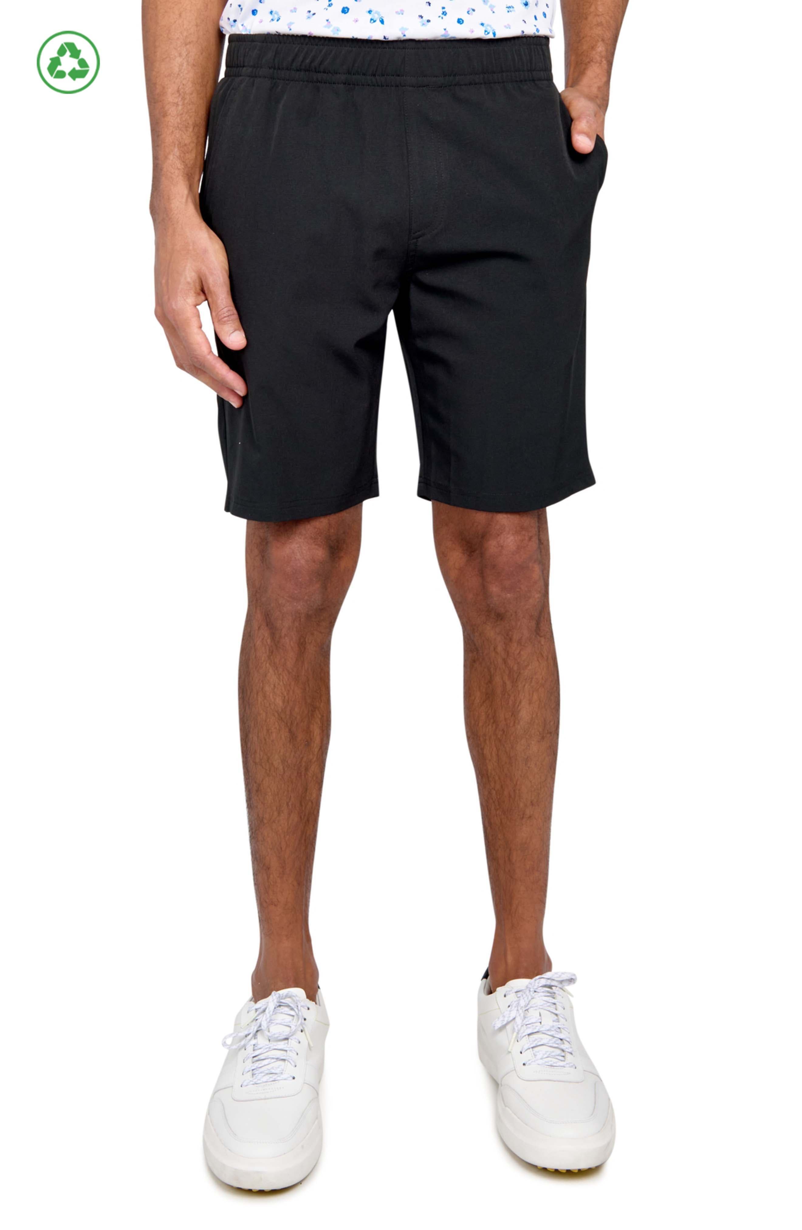 Regular Fit Solid Recycled Performance Drawstring Golf Shorts