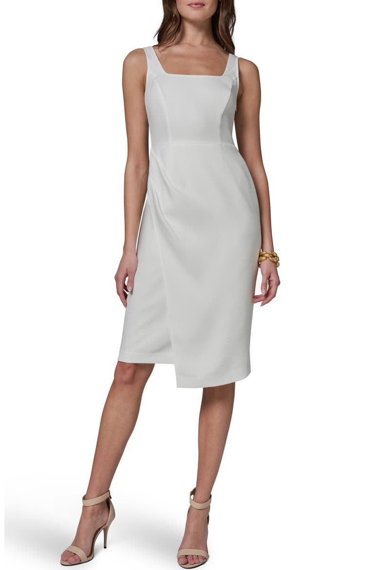 Faux Wrap Sheath Dress, Main, color, CREAM