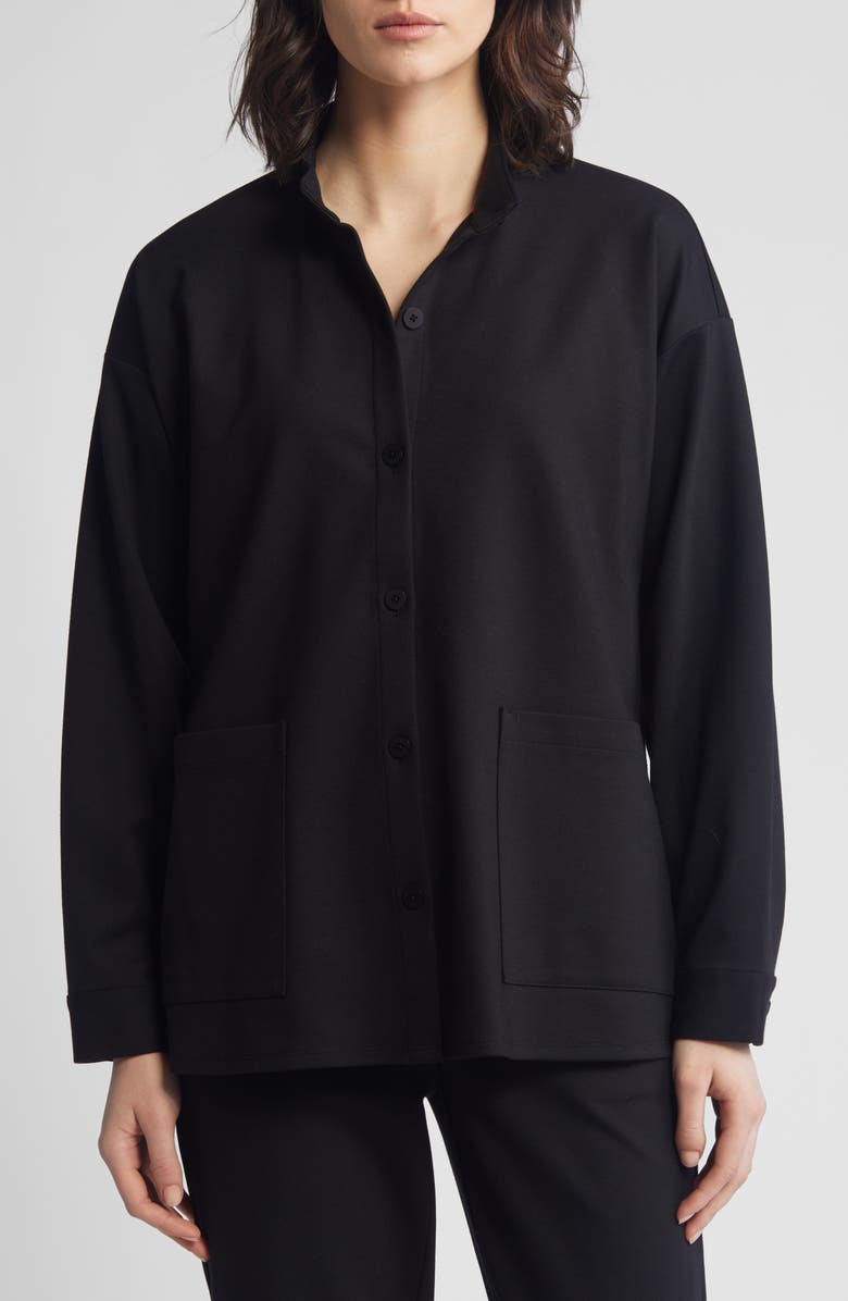 Eileen Fisher Stand Collar Overshirt, Alternate, color, 