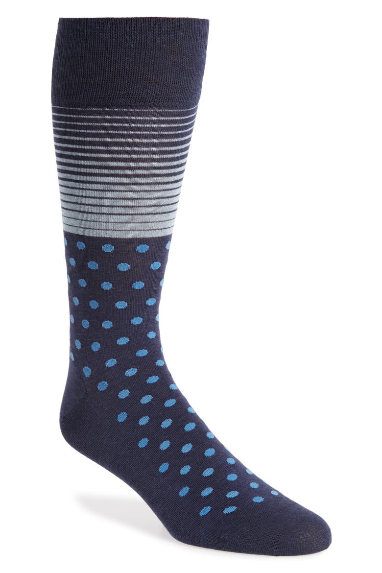 Stripe & Dot Socks, Main, color, MARINE BLUE