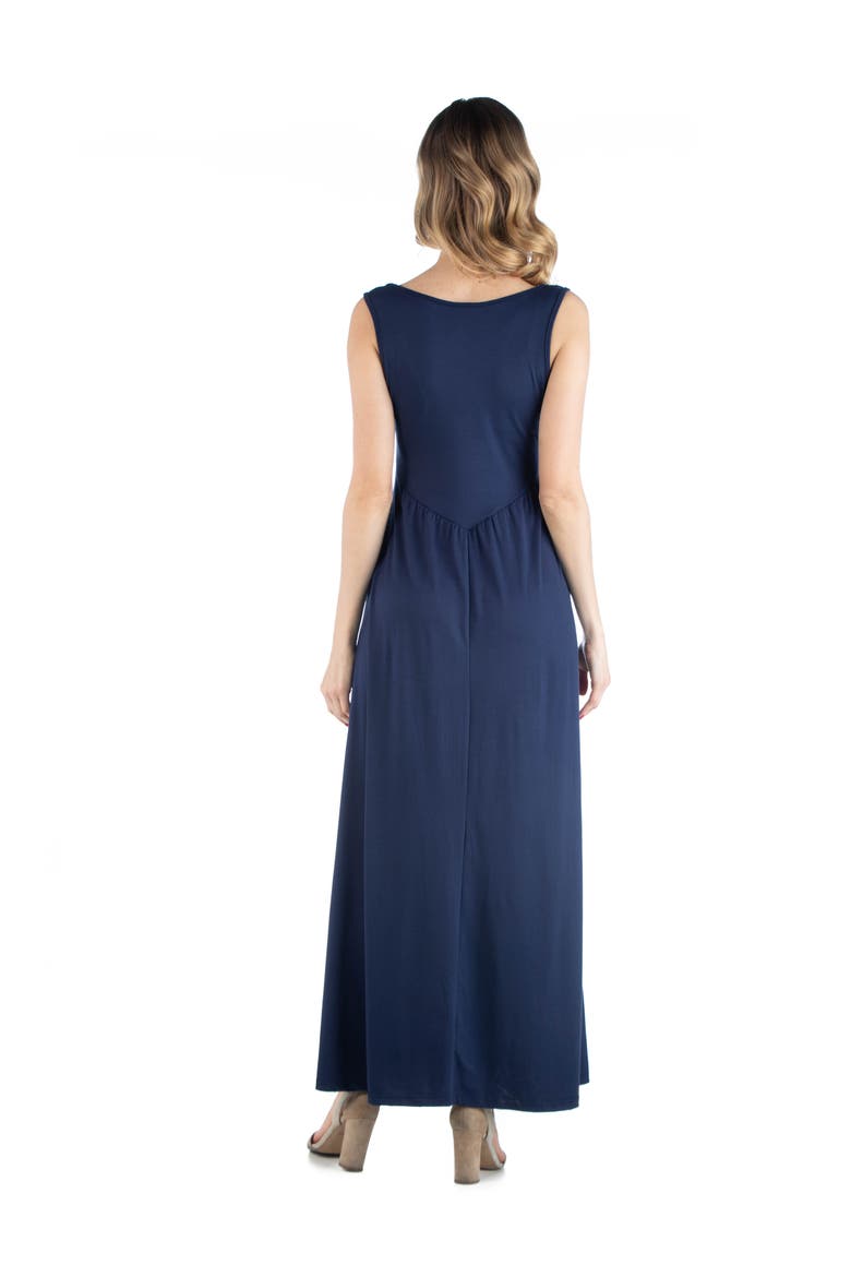 Maternity Maxi Sleeveless Dress with Pockets, Alternate, color, Navy