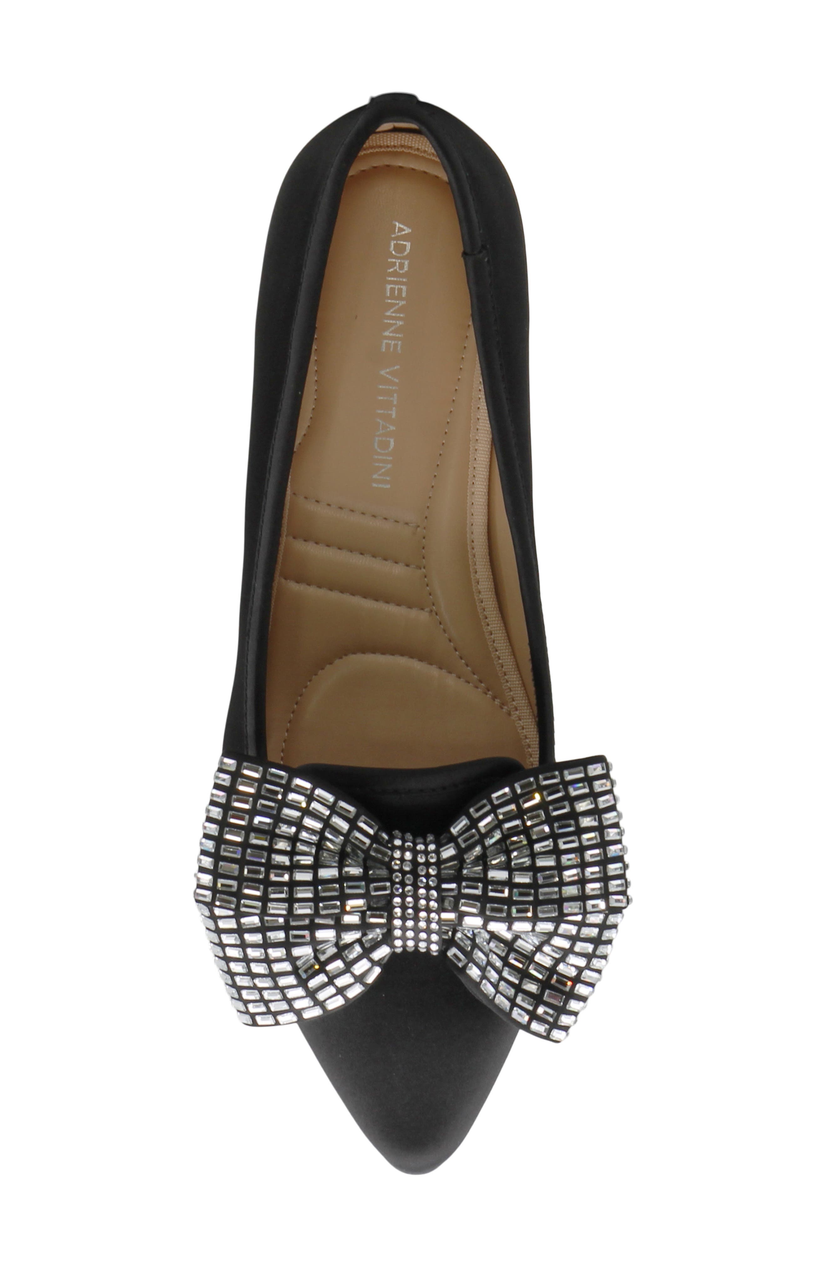 Adrienne Vittadini Pinos Bow Pump, Alternate, color, Black Satin