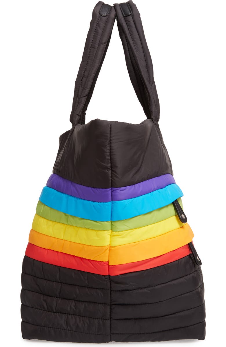 Sondra Roberts Large Puffer Rainbow Tote, Alternate, color,