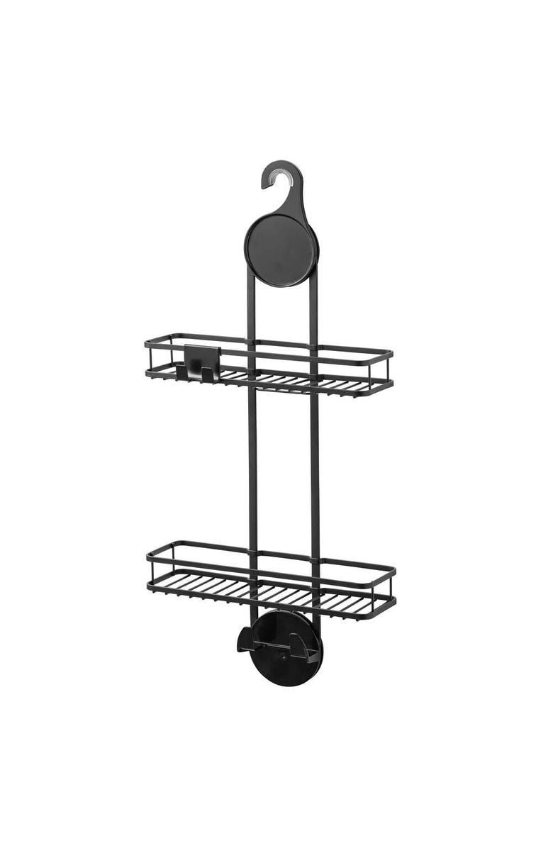 iDesign Hanging Shower Caddy with Accessory Hooks - Matte Black, Main, color, Matte Black