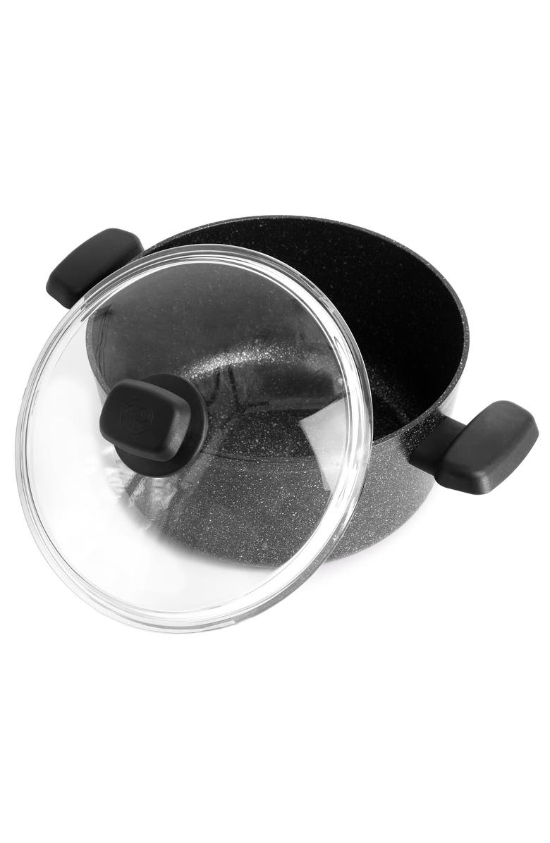 Korkmaz Ornella Non Stick 11 Inch 8 Liter Casserole with Lid, Alternate, color, Black