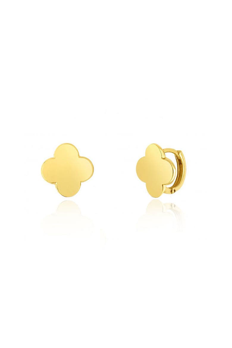 Gold Clover Earrings, Main, color, Yellow Gold