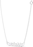 HauteCarat Baguette Lab Created Diamond Bar Pendant Necklace