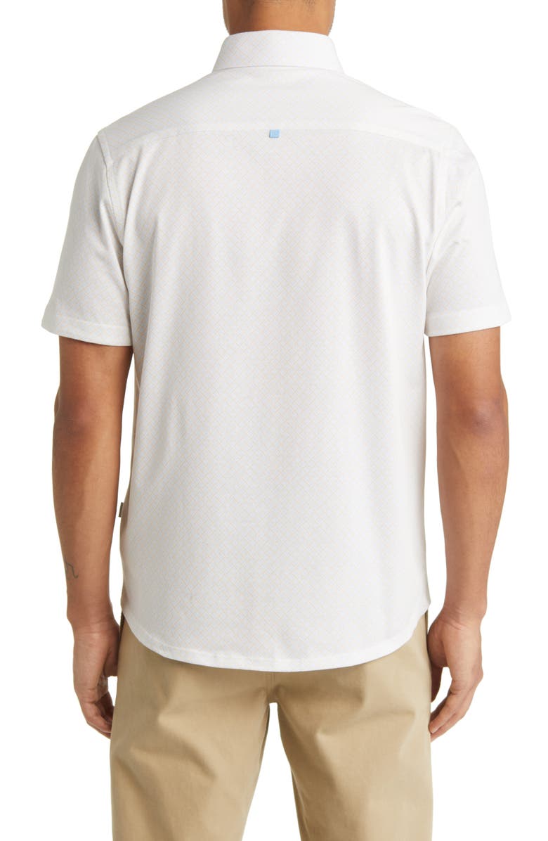 Stone Rose DRY TOUCH<sup>®</sup> Performance Geometric Print Short Sleeve Button-Up Shirt, Alternate, color,