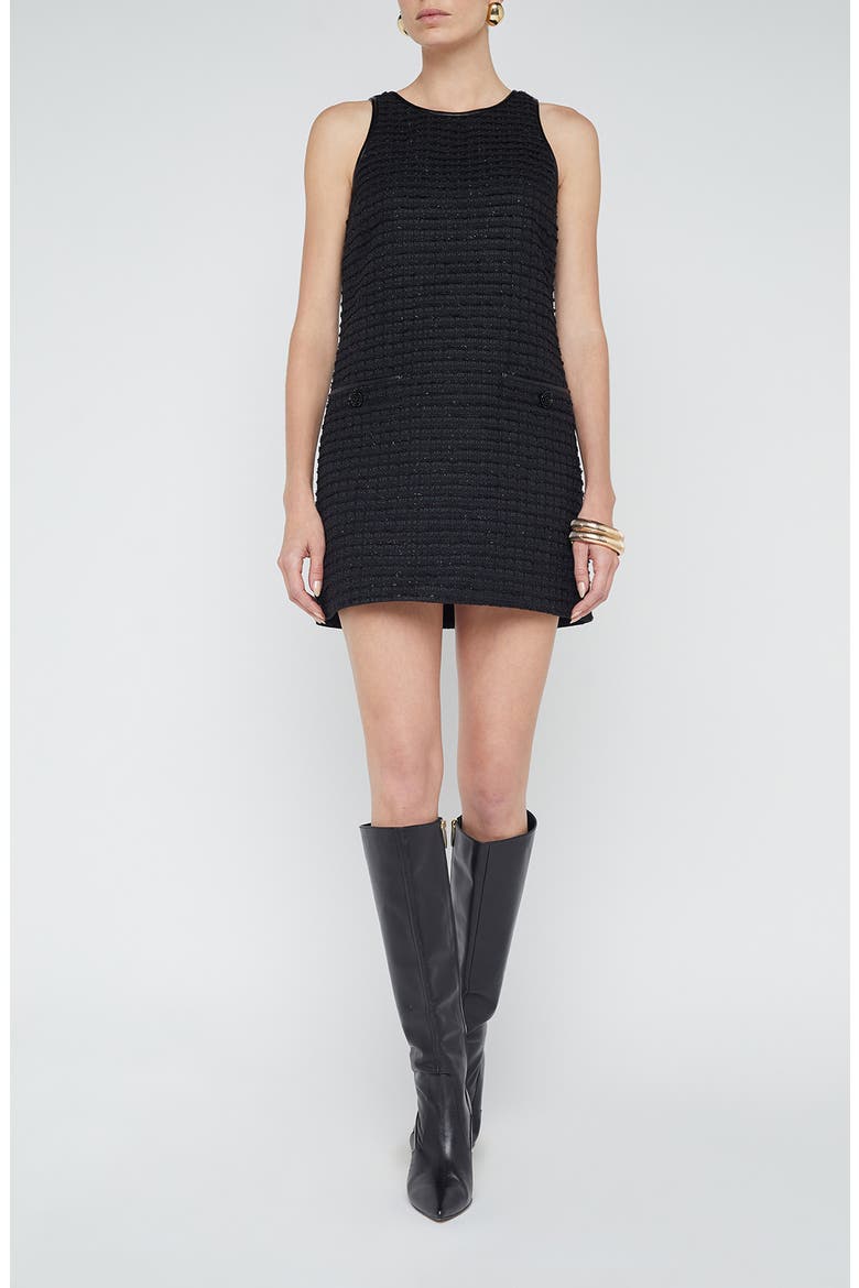 Florian Metallic Shift Minidress, Main, color, BLACKBLAC
