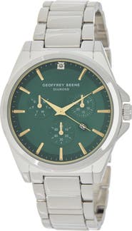 GEOFFREY BEENE Diamond Bracelet Strap Chronograph Watch, 42mm