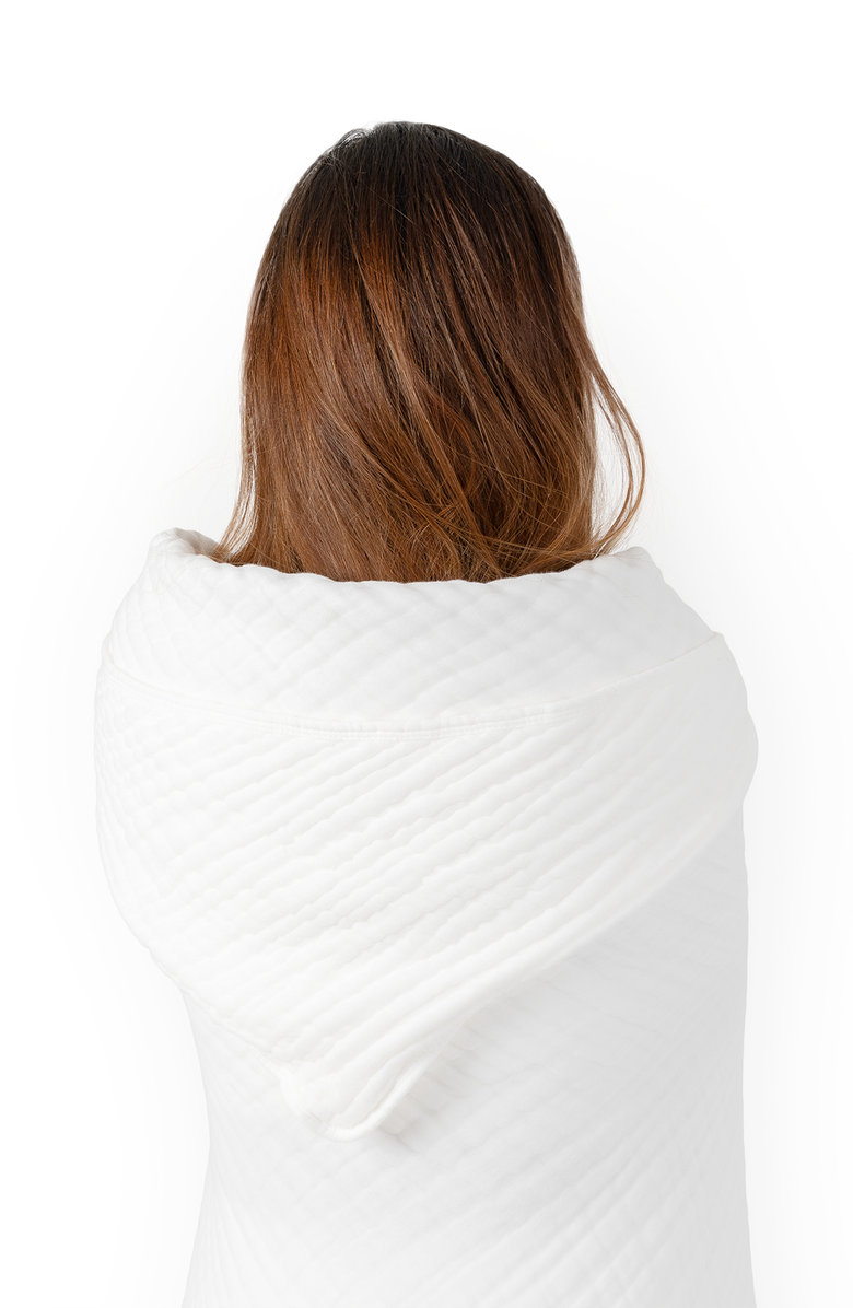 Comfy Cubs Adult Muslin Hooded Towel, Alternate, color, White