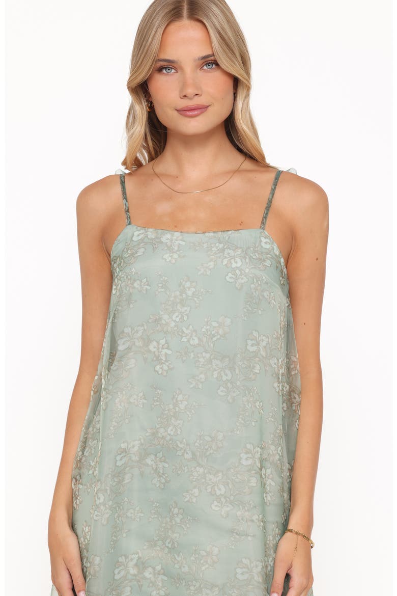 Erika Floral Chiffon Overlay Cocktail Dress, Alternate, color, SAGE GREEN FLORAL