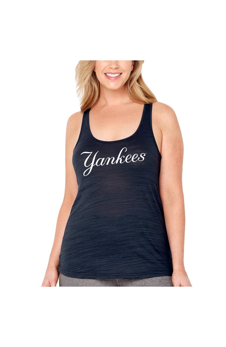 SOFT AS A GRAPE Women's Soft as a Grape Navy New York Yankees Plus Size Swing for the Fences Racerback Tank Top, Alternate, color, Navy
