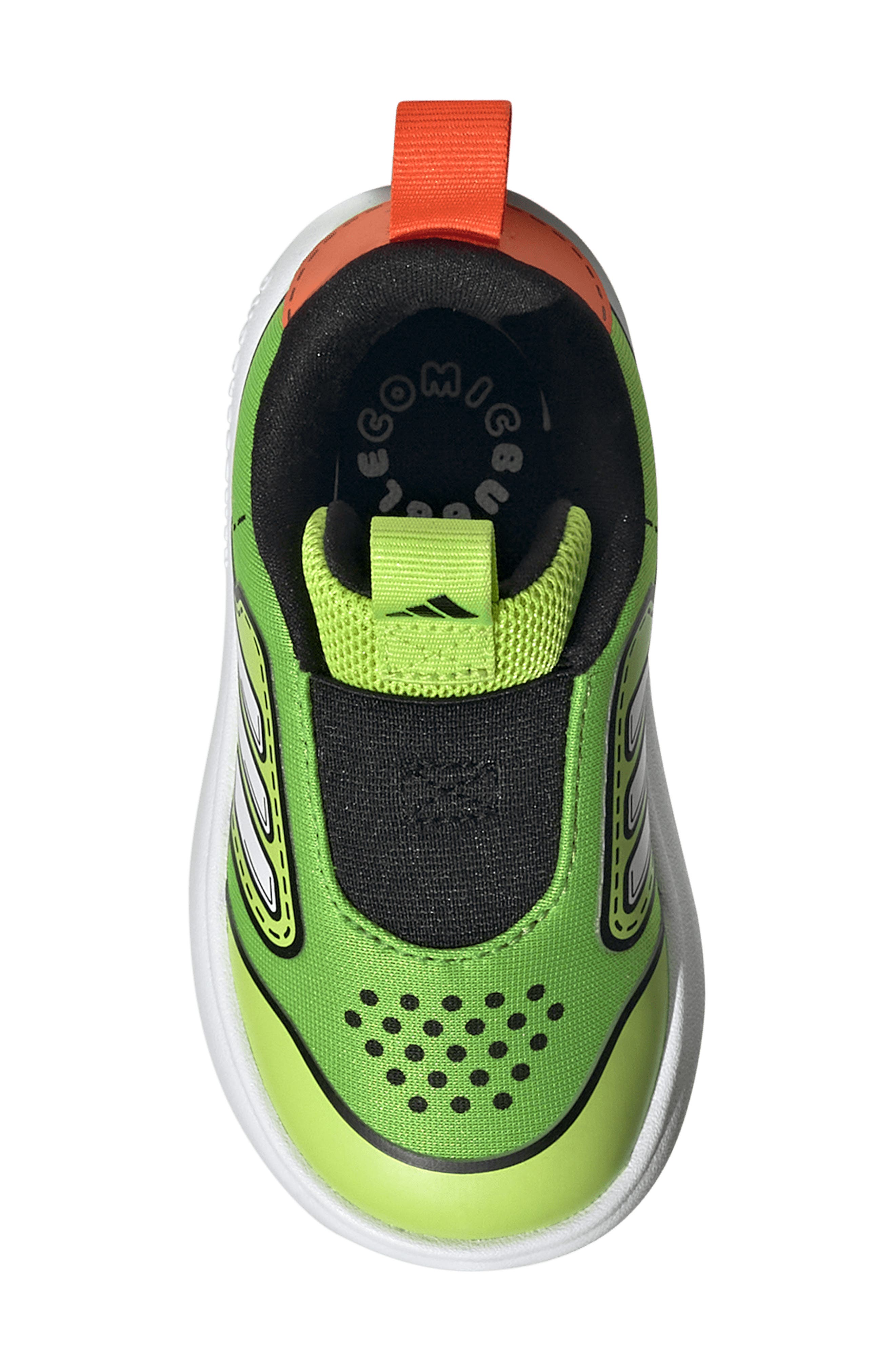 Kids' Bubblecomfy Knit Slip-On Sneaker, Alternate, color, SOLAR SLIME/ WHITE/ ORANGE