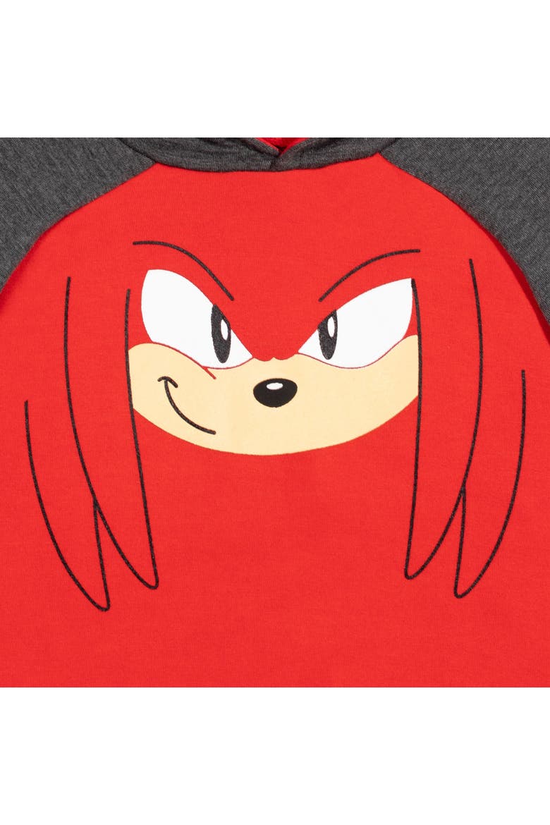 Sonic the Hedgehog Fleece Pullover Hoodie, Alternate, color, Knuckles Red Charcoal