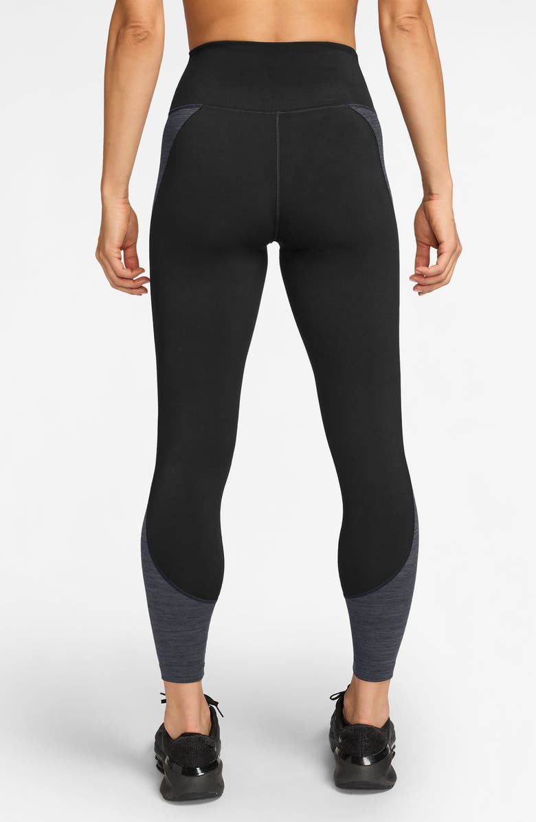 Nike Dri-FIT High Waist 7/8 Leggings, Alternate, color, Black/ Dark Shadow/ White