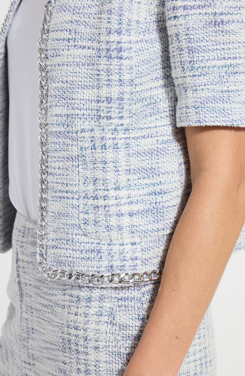 Lysse Lily Short Sleeve Summer Tweed Jacket, Alternate, color, Azzurro Tweed