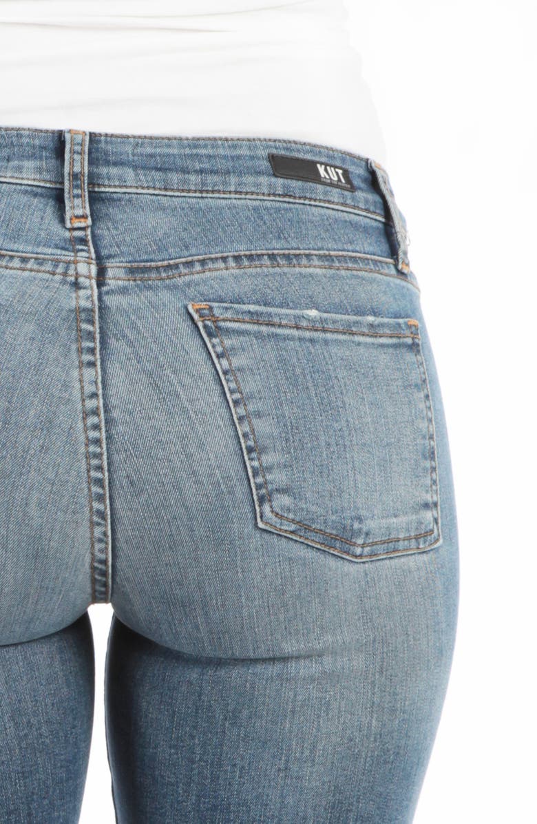 KUT from the Kloth Donna High Waist Raw Hem Skinny Jeans, Alternate, color,