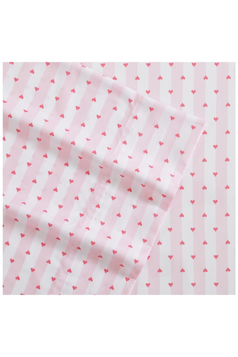 Wonderland Stripe Sheet Set, Alternate, color, BRIGHT PINK