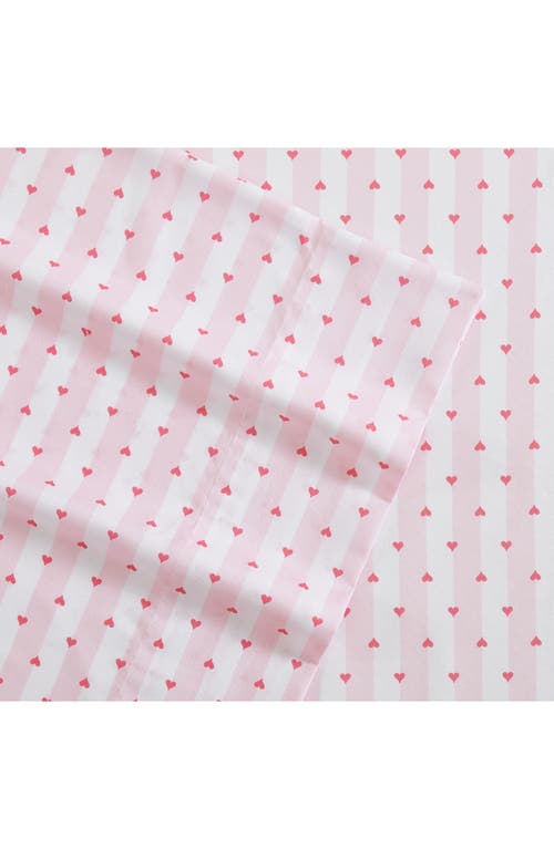 Betsey Johnson Wonderland Stripe Sheet Set In Bright Pink