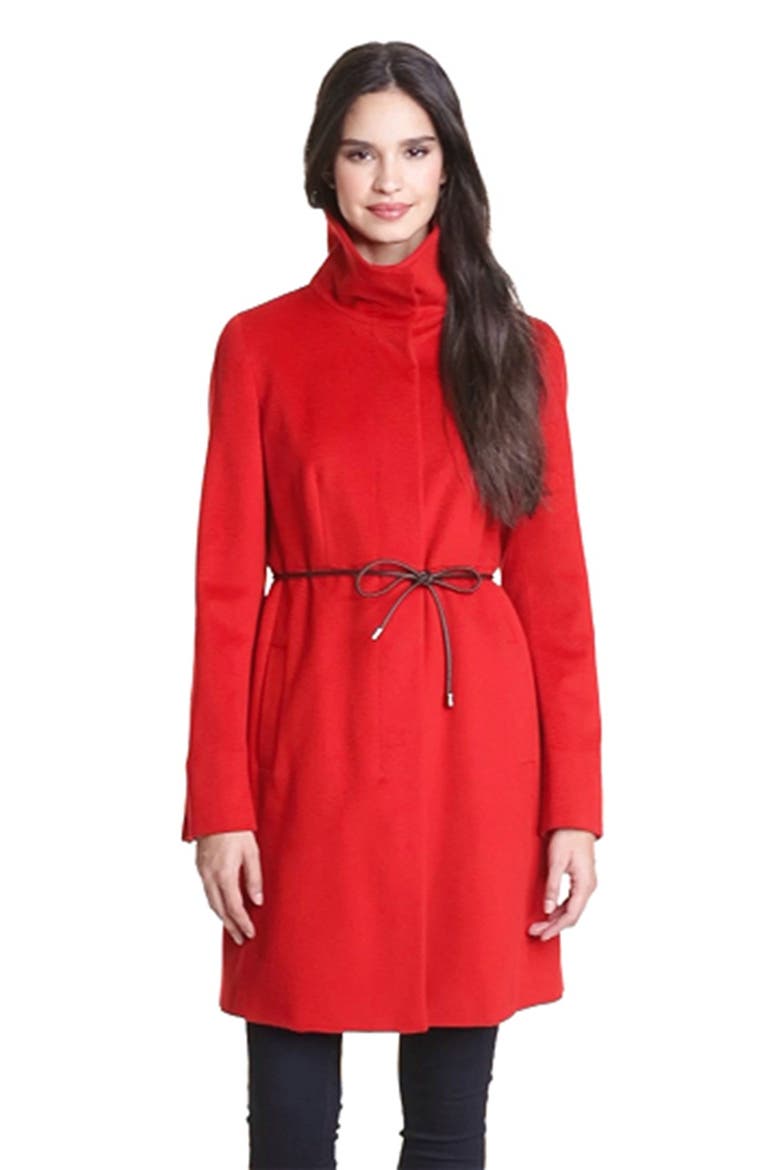 'Bric' Wool Coat, Alternate, color, RED