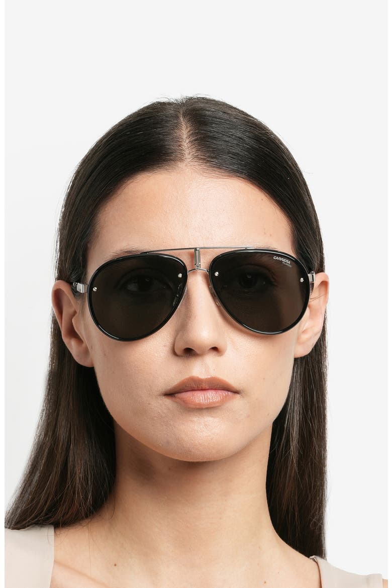 Glory 58mm Pilot Sunglasses, Alternate, color, DARK RUTHENIUM