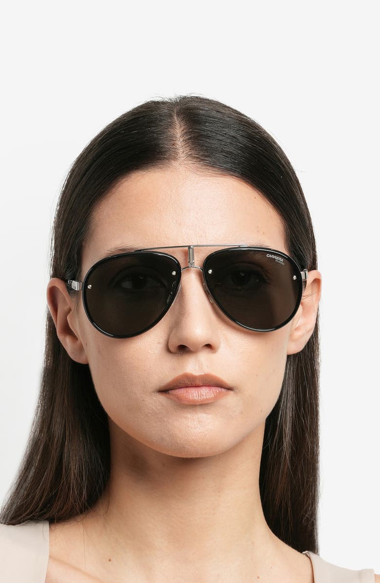 Carrera Eyewear Glory 58mm Pilot Sunglasses, Alternate, color, Dark Ruthenium