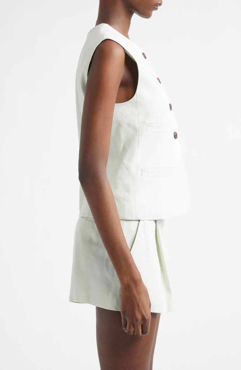 A.L.C. Georgie Linen Blend Vest, Alternate, color, Pale Mint