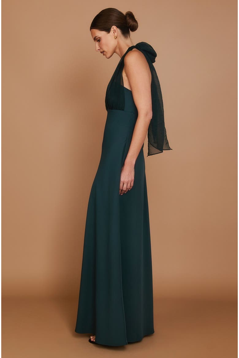 Organza Halter Neck Maxi Dress, Alternate, color, Turquoise
