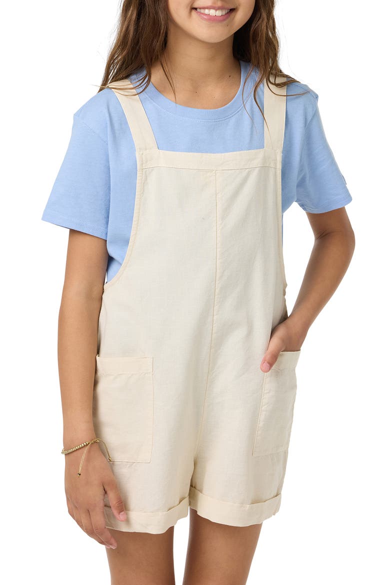Kids' Starlette Cotton & Linen Romper, Alternate, color, IVORY