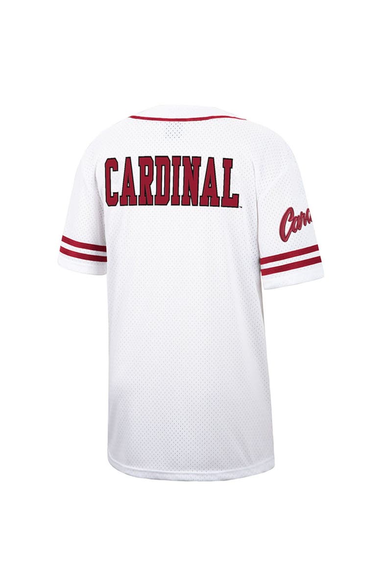 COLOSSEUM Men's Colosseum White Stanford Cardinal Free Spirited Mesh Button-Up Baseball Jersey, Alternate, color, 