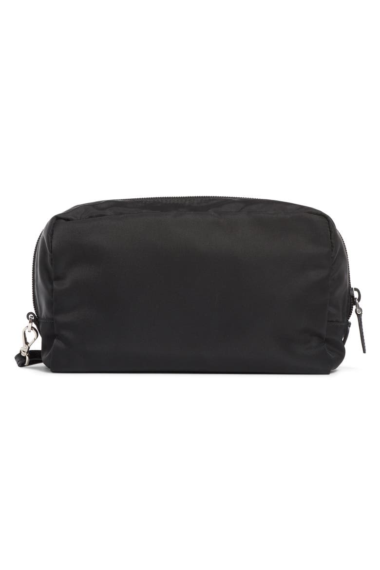 Nylon Cosmetics Pouch, Alternate, color, NERO