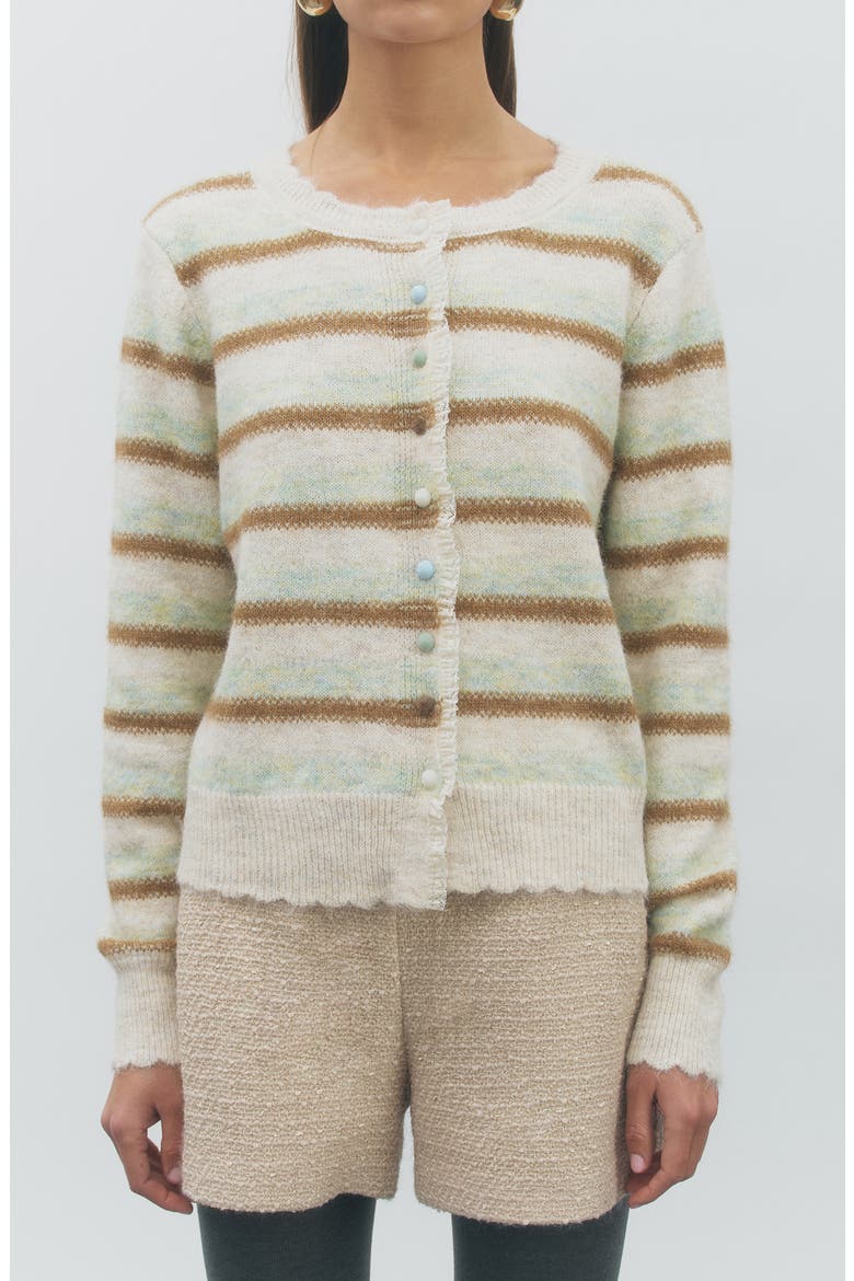 Sage Striped Cardigan, Main, color, OATMEAL MULTI