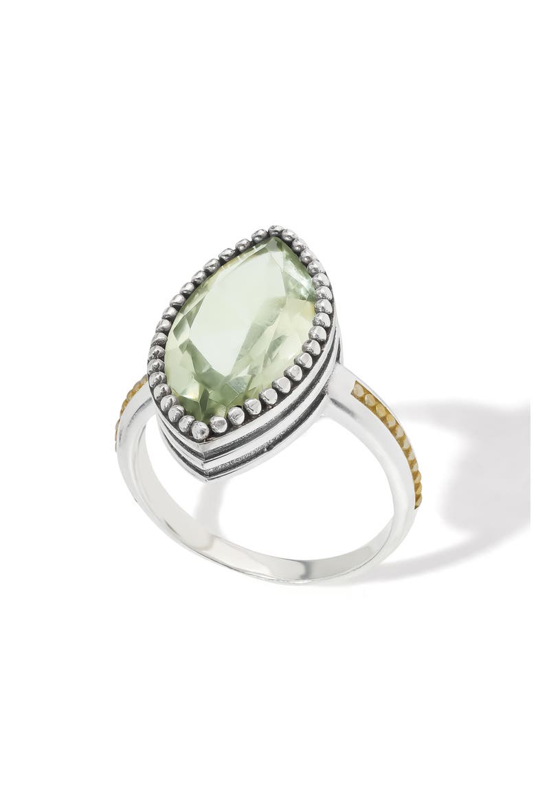 Marquise Cut Green Quartz Ring, Alternate, color, GREEN
