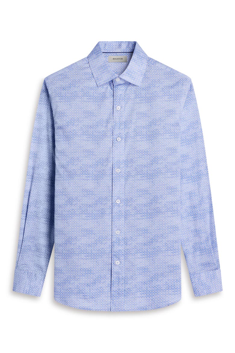 Axel Shaped Fit Mini Check Stretch Cotton Button-Up Shirt, Alternate, color, AIR BLUE