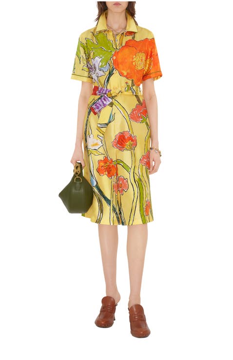 Highgrove Cascading Flowers Silk Shirt Dress