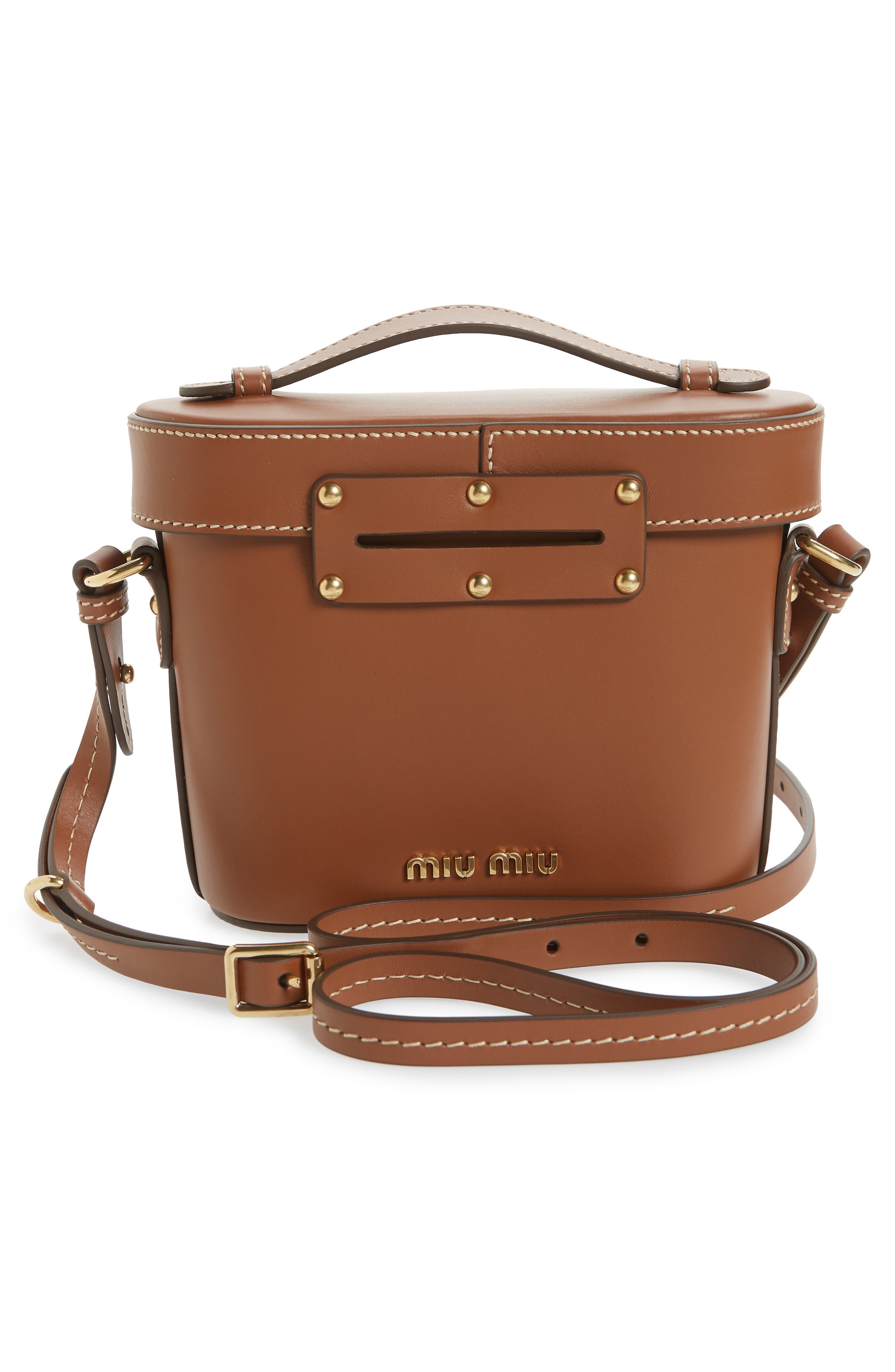 Miu Miu City Vanity Calfskin Leather Crossbody Bag, Alternate, color, 
