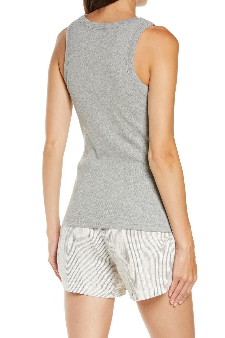 Ribbed Shelf Bra Tank, Alternate, color, GREY