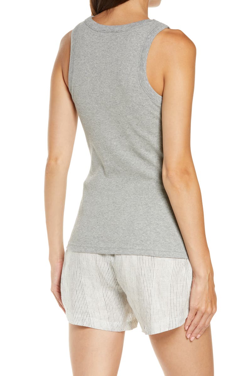 Papinelle Ribbed Shelf Bra Tank, Alternate, color, Grey