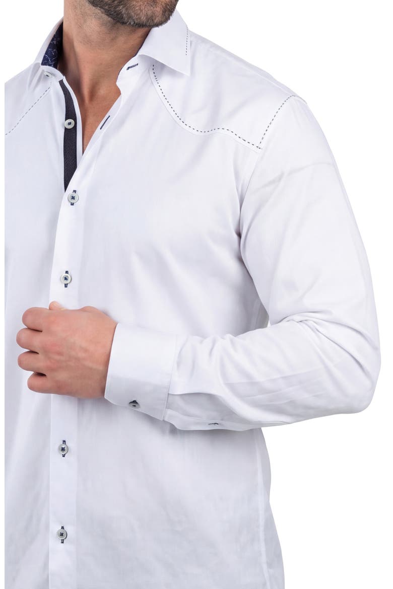 Punto Long Sleeve Woven Dress Shirt, Alternate, color, WHITE
