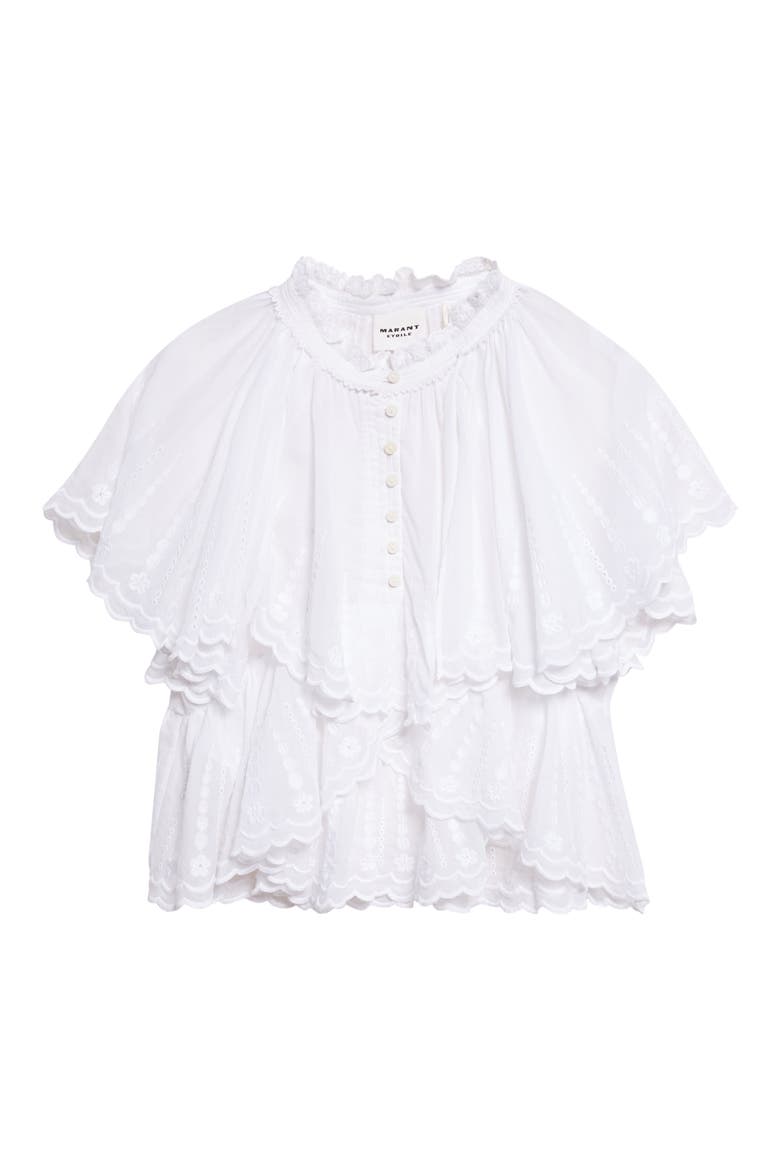 Lorna Embroidered Voile Top, Alternate, color, WHITE