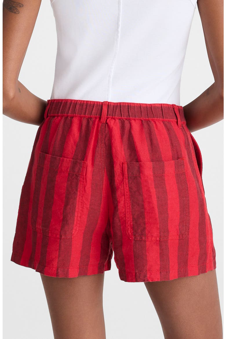 Zoe Linen Shorts, Alternate, color, ENAMEL RED