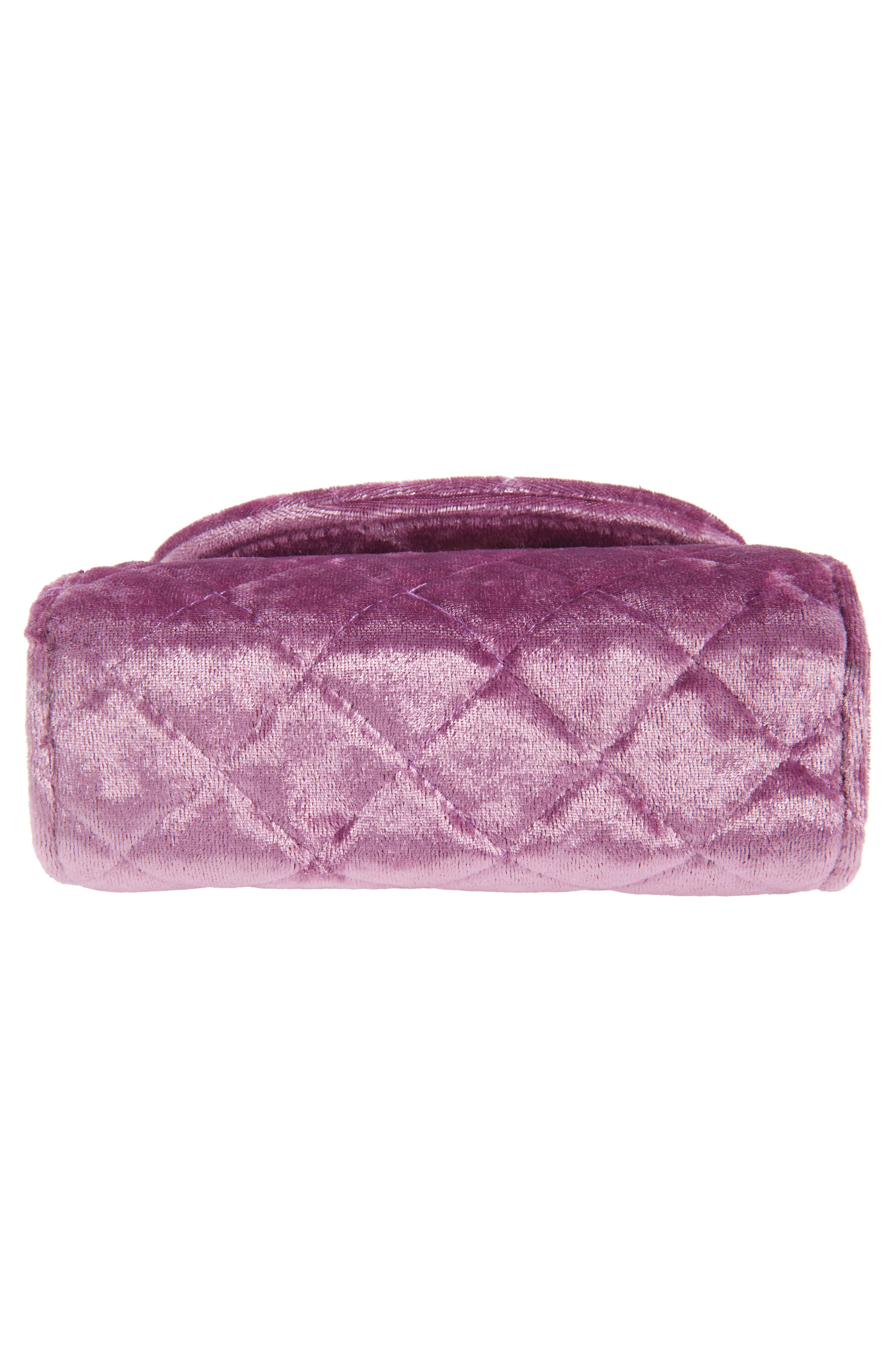 Piper & Jax Kids' Faux Pearl Bow Quilted Velvet Handbag, Alternate, color, Purple