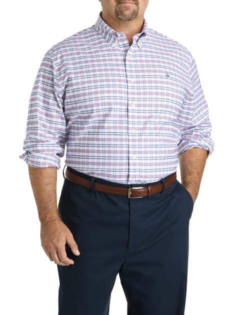 Big & Tall Non-iron Triple Windowpane Sport Shirt
