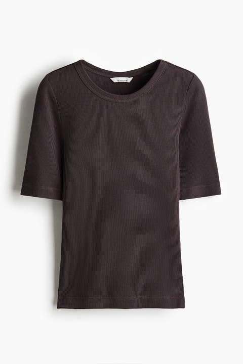 Ribbed Silk-blend Top