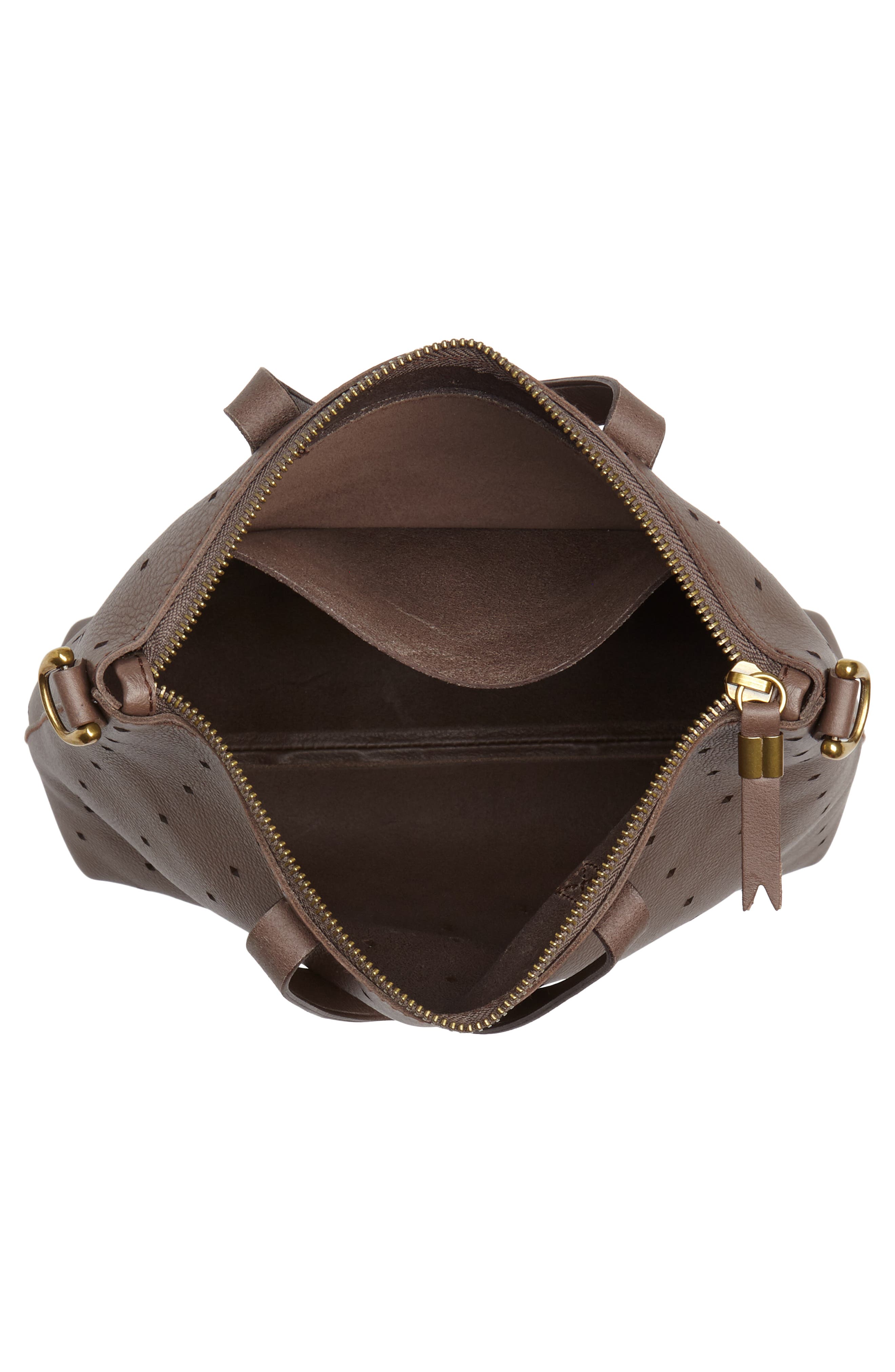 Mini Transport Perforated Leather Crossbody Bag, Alternate, color, CASTLE ROCK