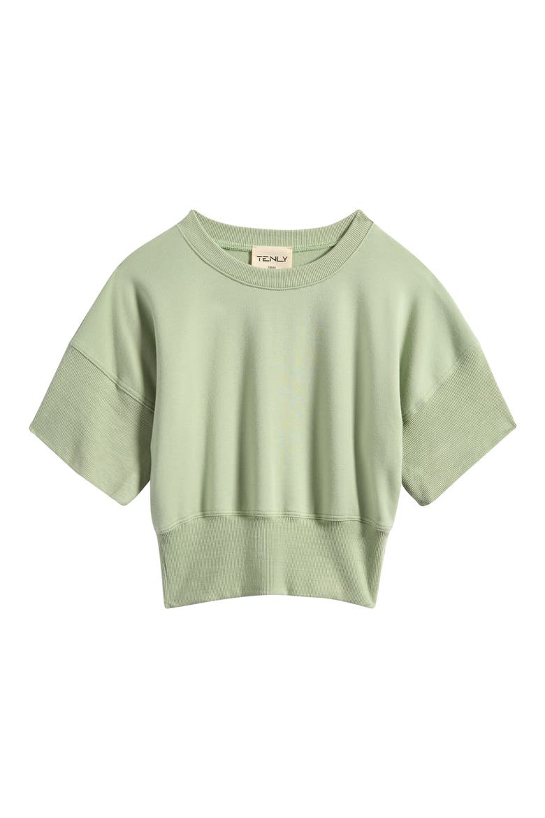 Kids' French Terry Short Sleeve Sweatshirt, Main, color, PISTACHIO